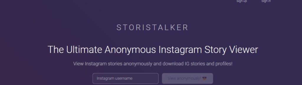 StoriesStalker 웹사이트 화